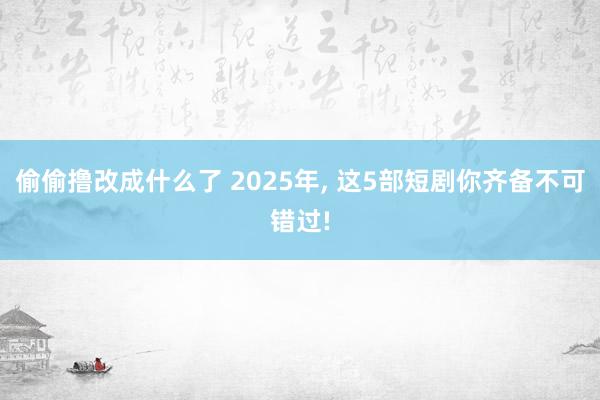 偷偷撸改成什么了 2025年， 这5部短剧你齐备不可错过!