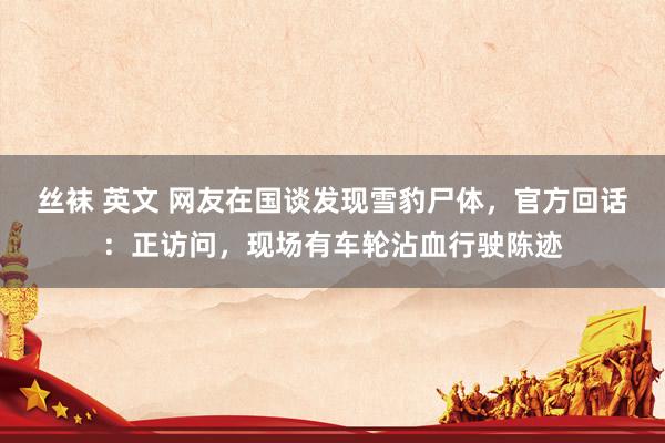 丝袜 英文 网友在国谈发现雪豹尸体，官方回话：正访问，现场有车轮沾血行驶陈迹