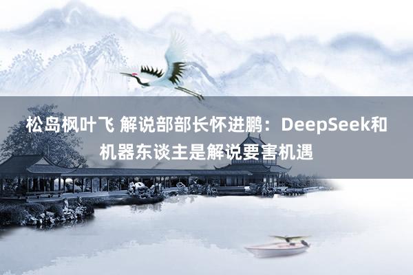 松岛枫叶飞 解说部部长怀进鹏：DeepSeek和机器东谈主是解说要害机遇